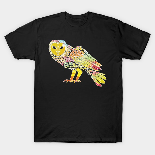 Great owl owl bird t-shirt T-Shirt by thefriendlyone